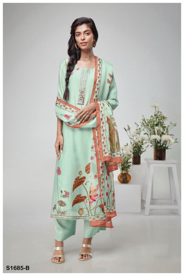 Ganga Lajita S1685 Silk Printed Designer Salwar Suit Collection